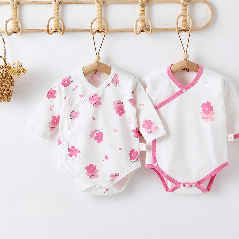 [2-Pieces Set] 100% Cotton Long Sleeve Bodysuit- Sakura Sakura 0-3 M