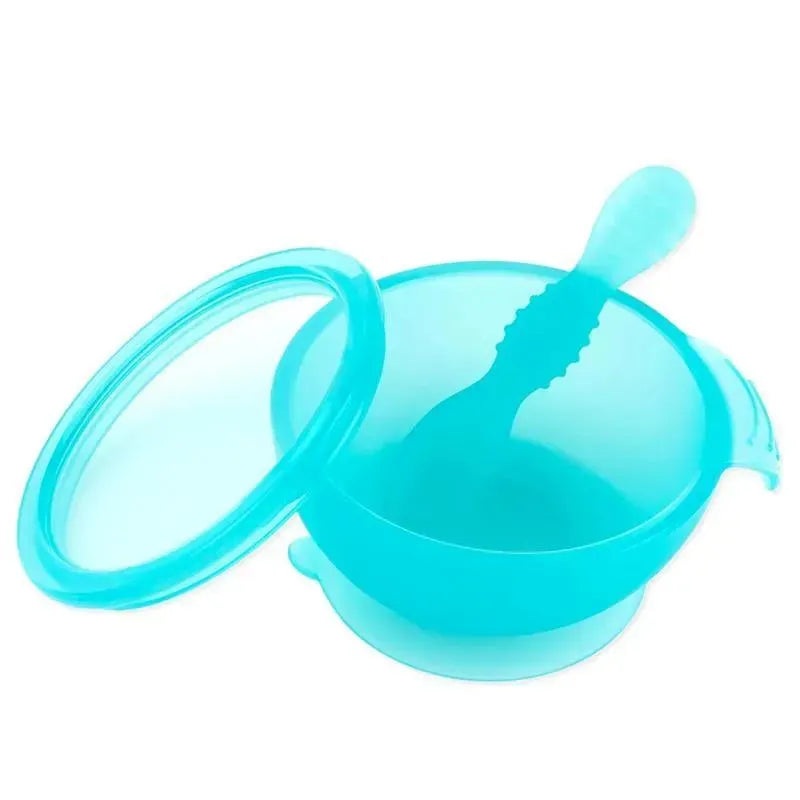 Bumkins – Silicone Feeding Set with Suction for Baby and Toddler, Blue Jelly