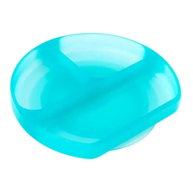 Bumkins – Toddler and Baby Suction Plate, Silicone Divided Grip Dish, Blue Jelly