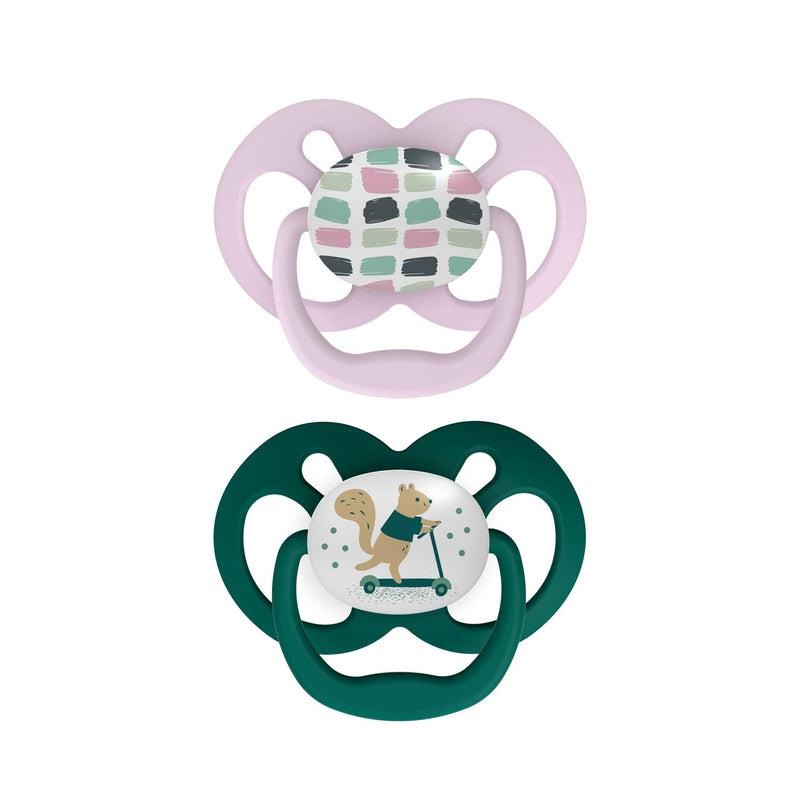 Dr. Brown – 2Pk Advantage Pacifiers, Stage 2, Pink Airplanes