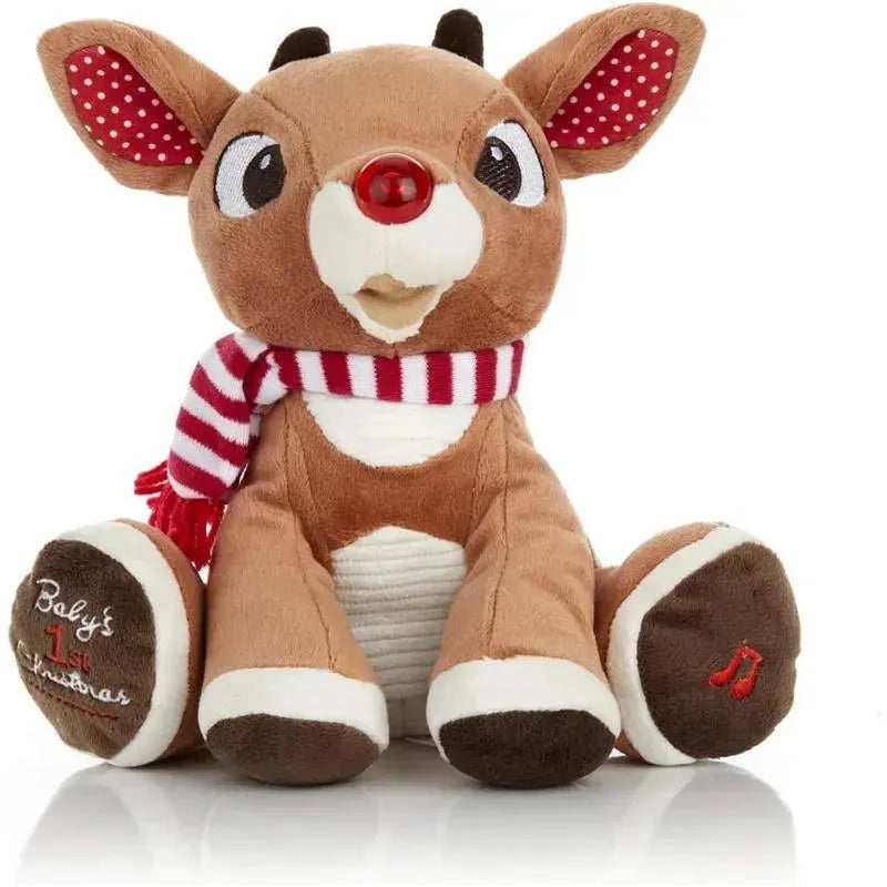 Kids Preferred – Santa Claus Rudolph The Red-Nosed Reindeer Musical Stuffed Animal, 8 Inches
