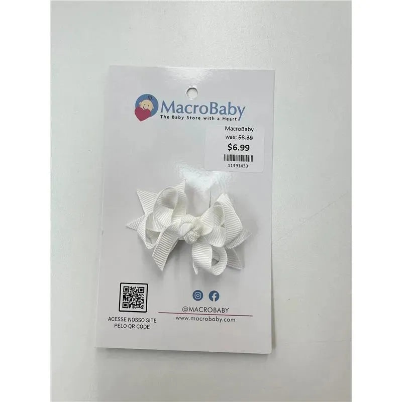 MacroBaby – Hair Bow Mini, White