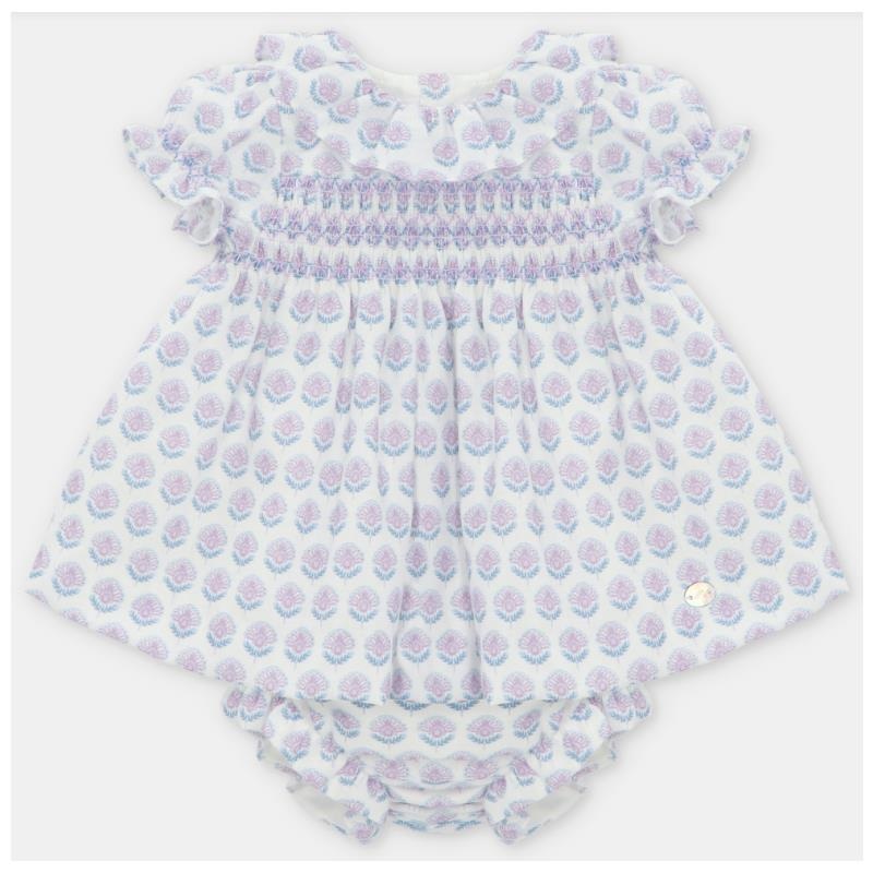 Martin Aranda – Baby Set Dress & Bloomer Woven Fabric Fiesole, Lavanda