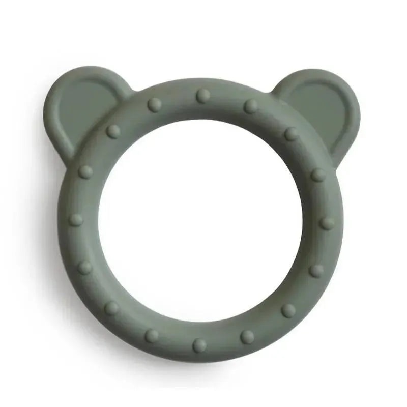 Mushie Silicone Baby Teether Toy Bear Died Thyme