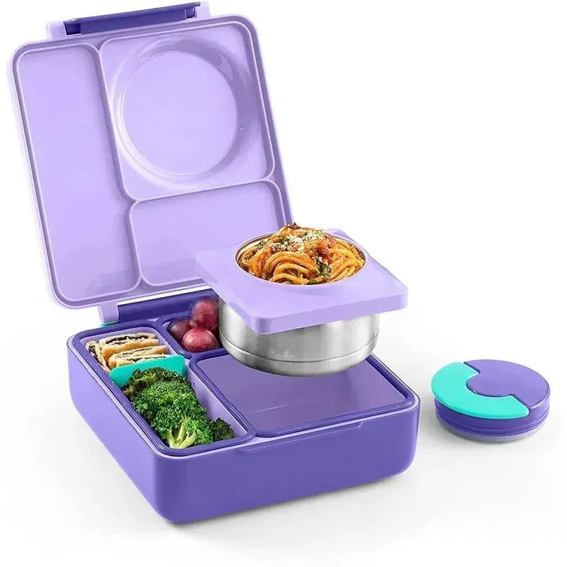OmieBox – Insulated Bento Box with Leak Proof Thermos Food Jar, Purple Plum