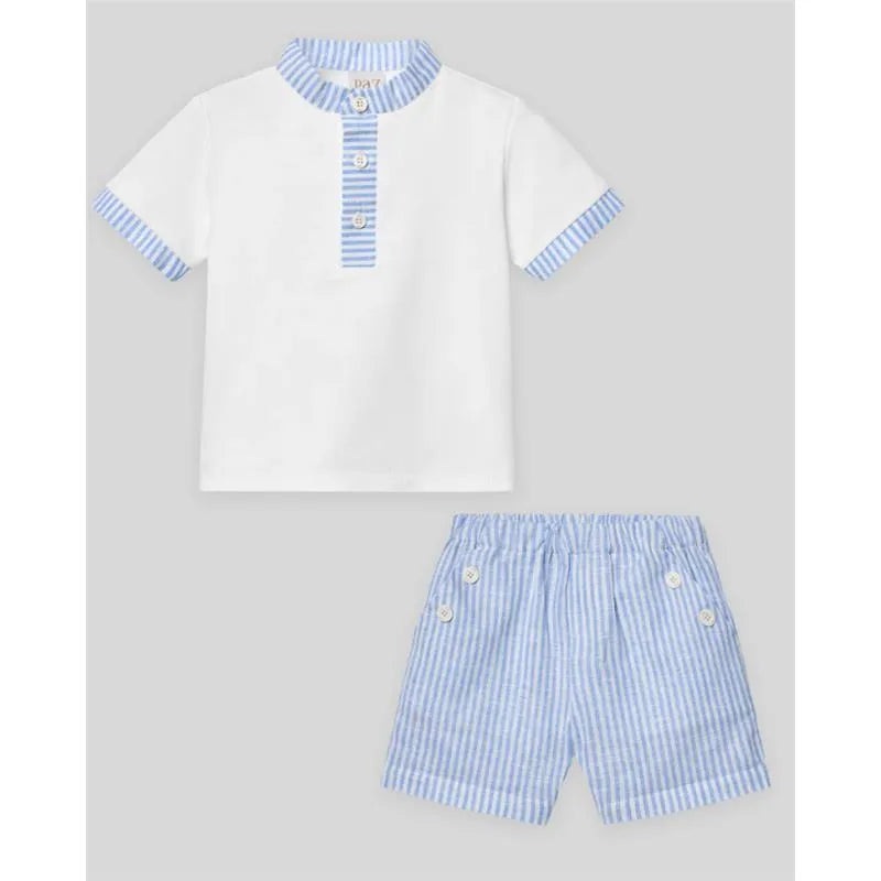 Paz Rodriguez – Baby Boy Set Knit Newborn Shirt + Shorts Dorna, White