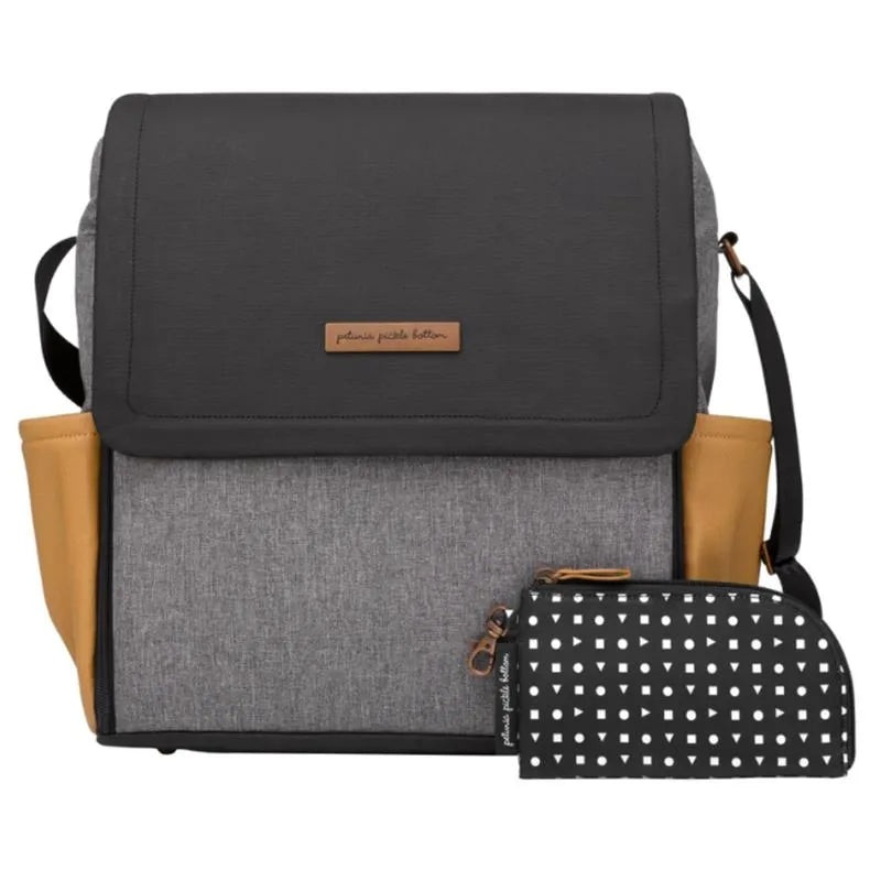 Petunia – Boxy Backpack Diaper Bag, Camel/Graphite