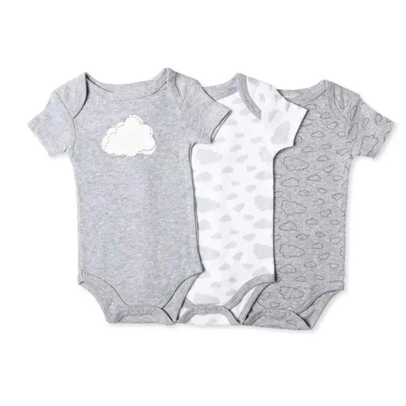 Rose Textiles – 3Pk Baby Neutral Heather Bodysuit, Cloud