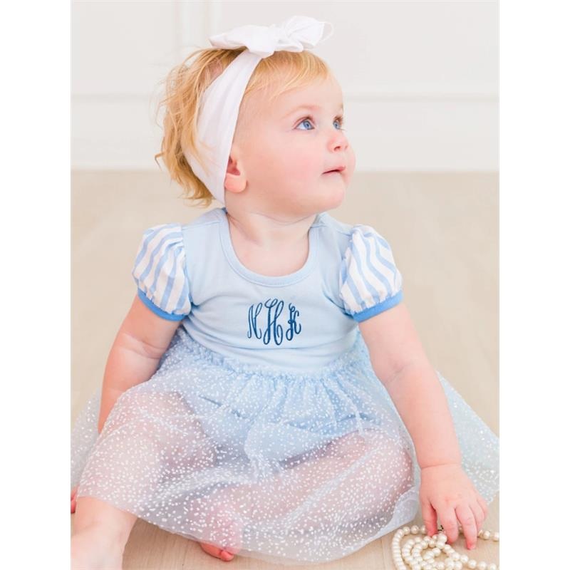 Rufflebutts – Baby Girls Princess Bow Twirl Short Sleeve Romper