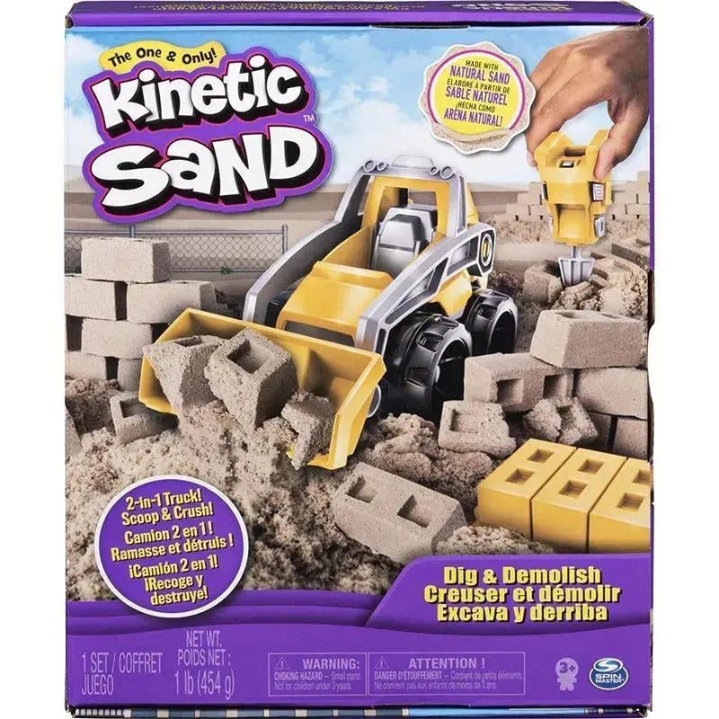 Spin Master – Kinetic Sand Dig & Demolish Truck Playset with 1lb Kinetic Sand