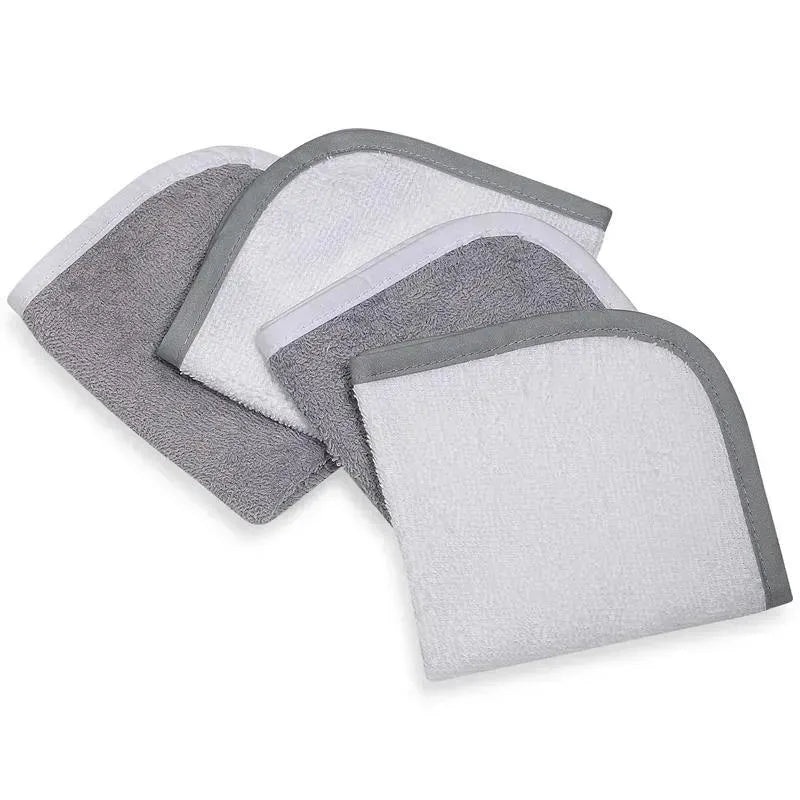 American Baby Terry Washcloth 4-Pack, Grey