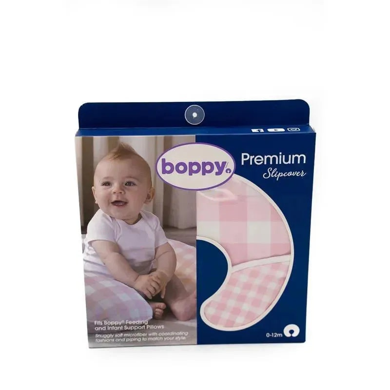 Boppy – Pillow Cover, Pink/White Jumbo Plaid