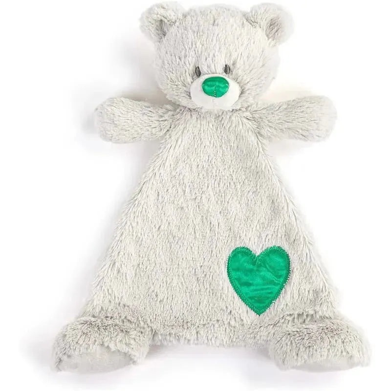 DEMDACO – Birthstone Color Emerald Green and Grey, Stuffed Animal Blankie Bear May