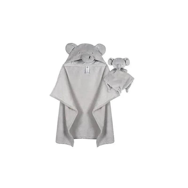 Gerber Bedding – 2Pc Security Blanket & Hooded Blanket Set, Elephant