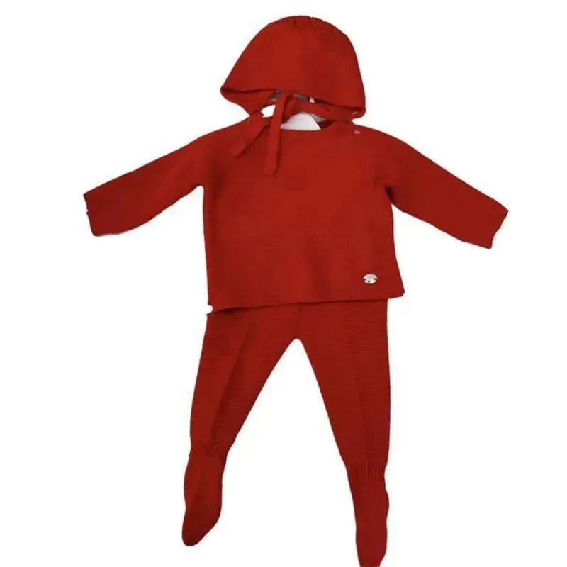 Martin Aranda – Take Me Home Set Flowers Sweater, Leggins & Bonnet, Red