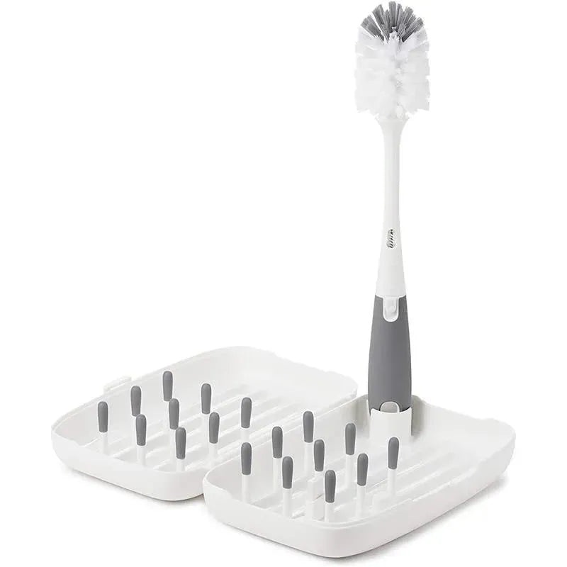 OXO – Tot Travel Size Drying Rack with Bottle Brush, Gray