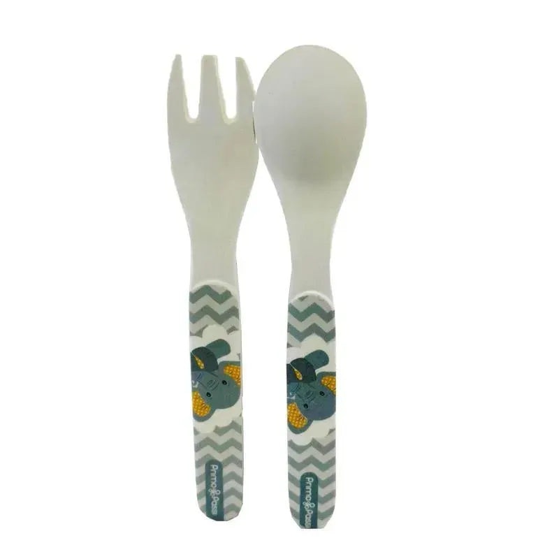 Primo Passi – Bamboo Fiber Kids Spoon & Fork, Little Elephant