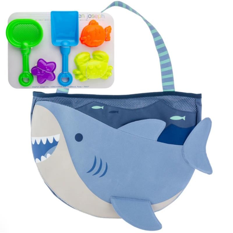 Stephen Joseph – Beach Totes With Sand Toy Play Set, Shark