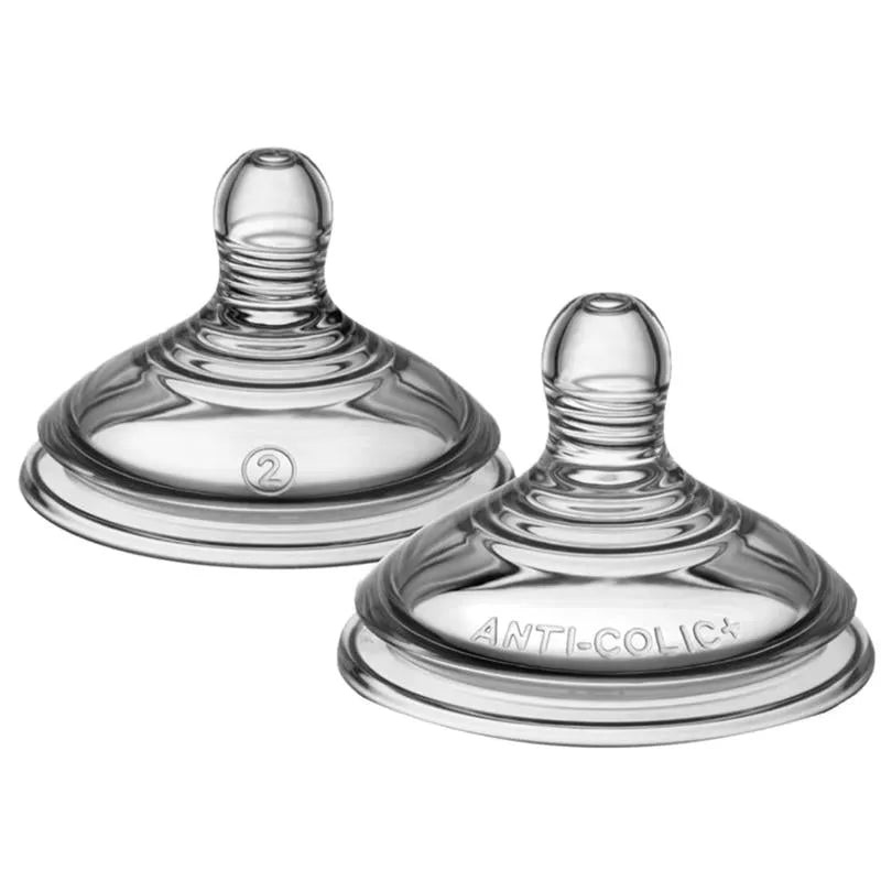 Tommee Tippee – 2Pk Advanced Anti-Colic Baby Bottle Nipples Medium Flow, 3M+