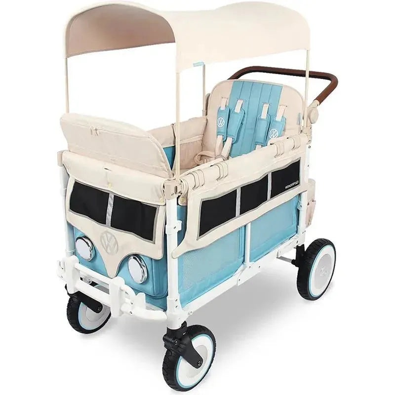 WonderFold – Volkswagon Special Edition Double Stroller Wagon (4 Seater), Bondi Blue