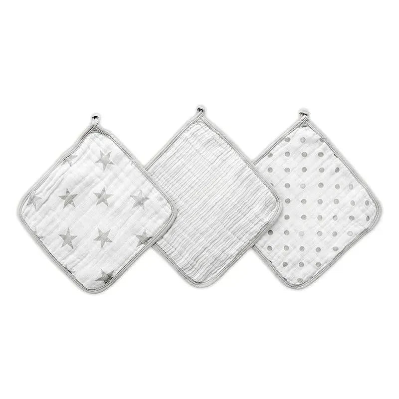 Aden + Anais Washcloths Dusty Gray, 3-Pack
