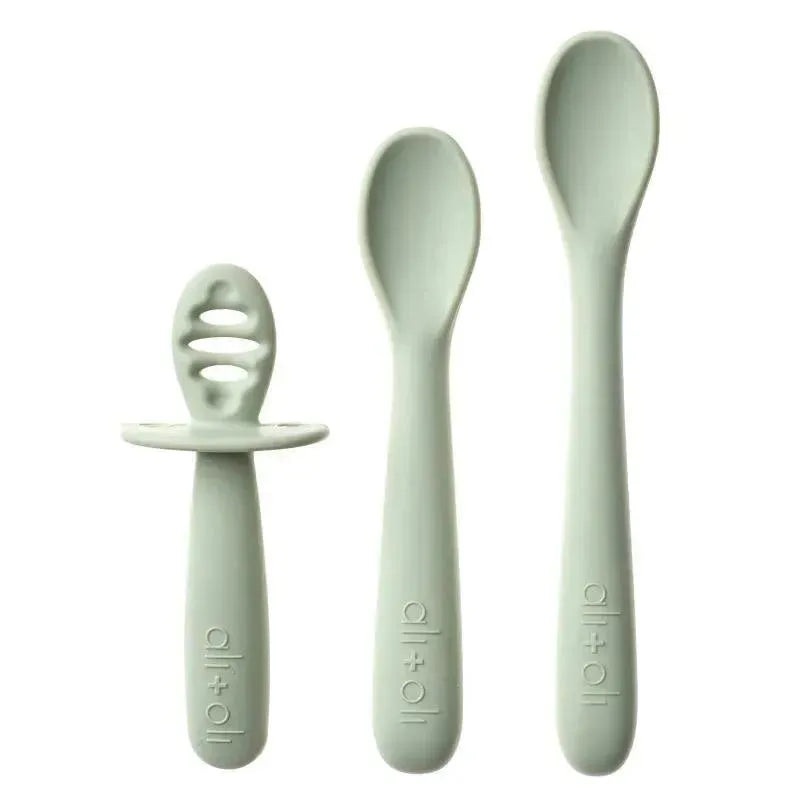 Ali + Oli – 3Pk Multi Stage Spoon Set For Baby, Pine