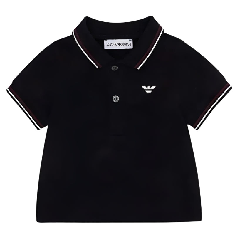 Armani Baby – Boy Essential Short Sleeve Polo, Black
