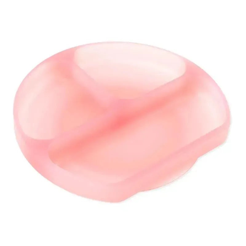 Bumkins – Toddler and Baby Suction Plate, Silicone Divided Grip Dish, Pink Jelly