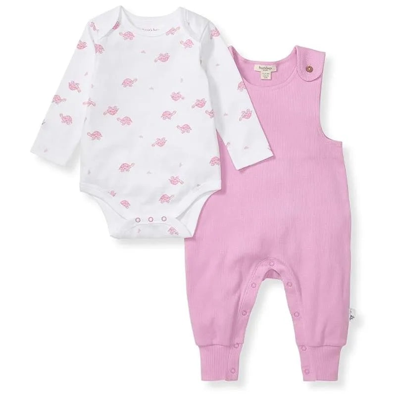 Burts Bees – Baby Girl Tortoise Jumpsuit & Bodysuit Set, Crocus