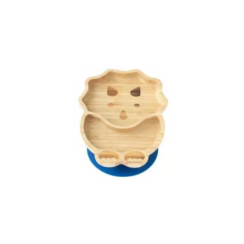 Eco Rascals Bamboo Suction Plate With Two Sections Dino, Blue
