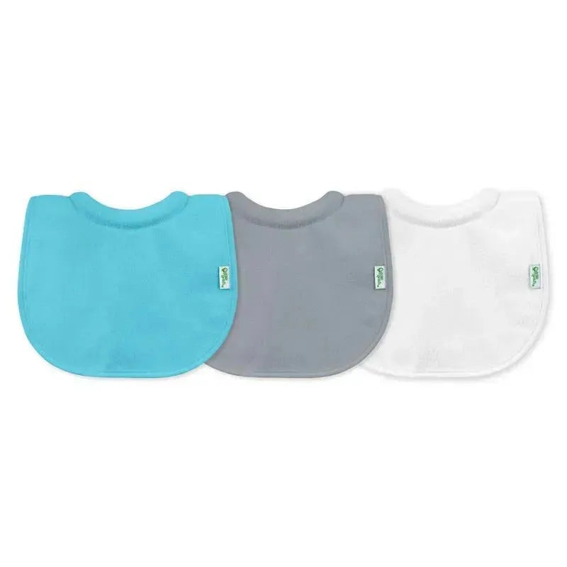 Green Sprouts 3-Pack Milk Catcher Stay-Dry Bibs – Aqua and Grey