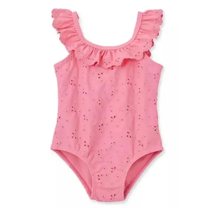 Little Me – Baby Girl Pink Eyelet Swimsuit