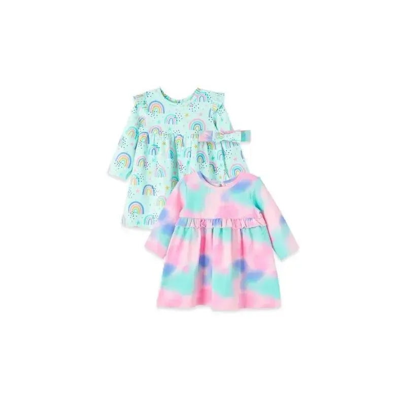 Little Me – Rainbow Knit Dress Set 2Pk, Aqua