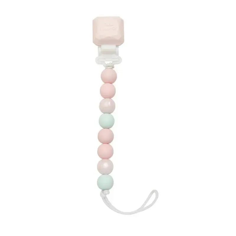 Loulou Lollipop – Lolli Gem Silicone Pacifier Clip, Pink Mint