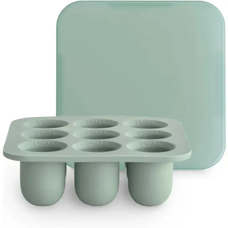Mushie – Fresh Food Feeder Freezer Tray with Lid for Frozen Baby Food, Cambridge Blue