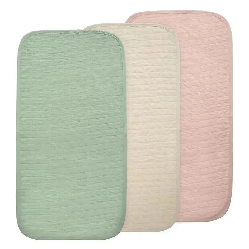 Mushie – Waterproof Changing Pad Liners, 100% Organic Cotton, Set of 3, Blush Combo