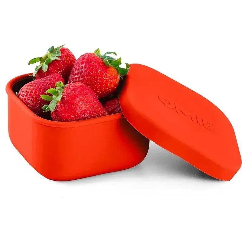 OmieBox – Silicone Leakproof Snack Containers To Go, Red