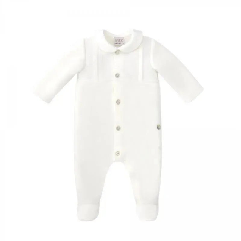 Paz Rodriguez – Baby Boy Knit Newborn Romper Dulzura, Cream
