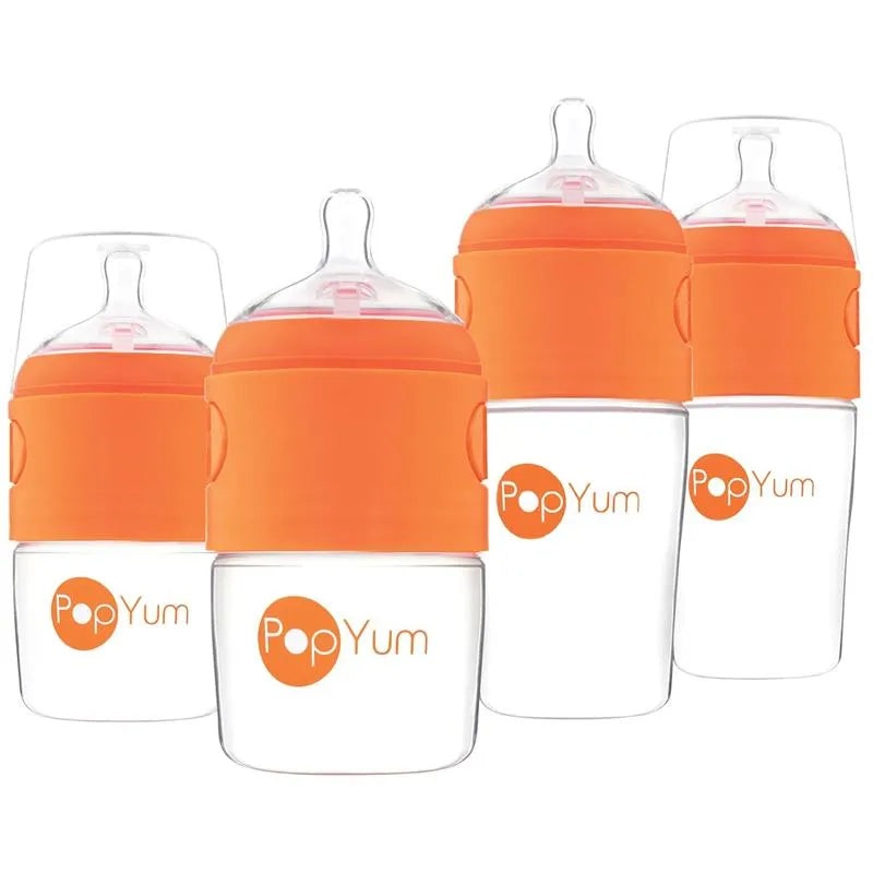 Pop Yum – Baby Bottle Starter Set 4 Pack, Orange