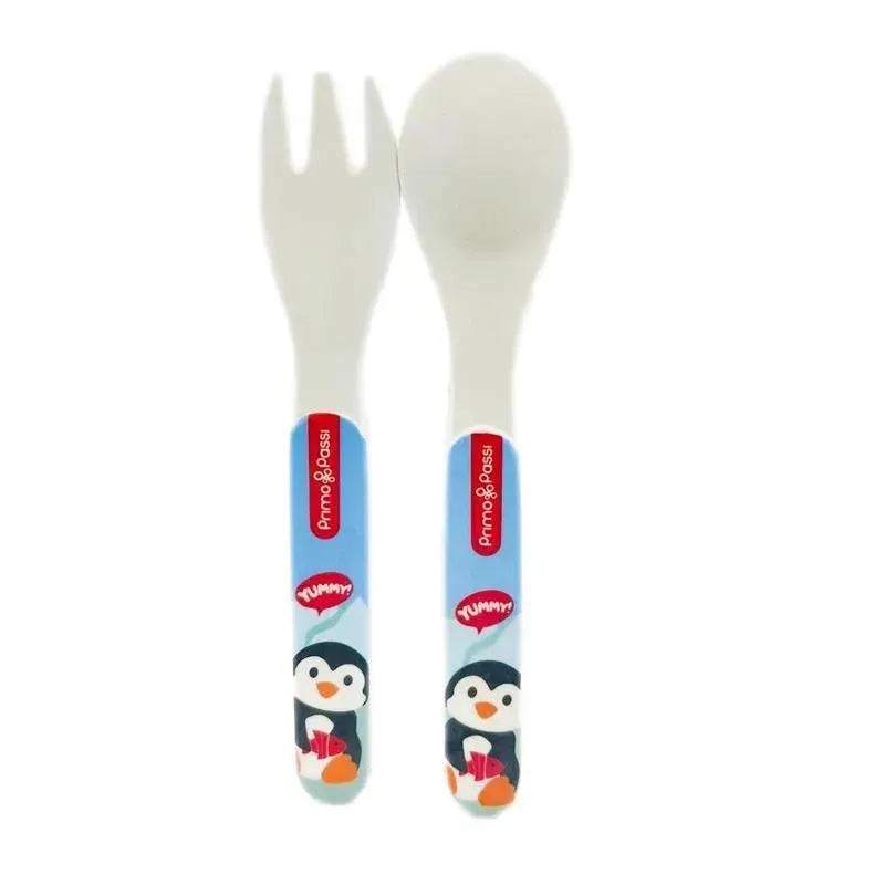 Primo Passi – Bamboo Fiber Kids Spoon & Fork – Winter Friends