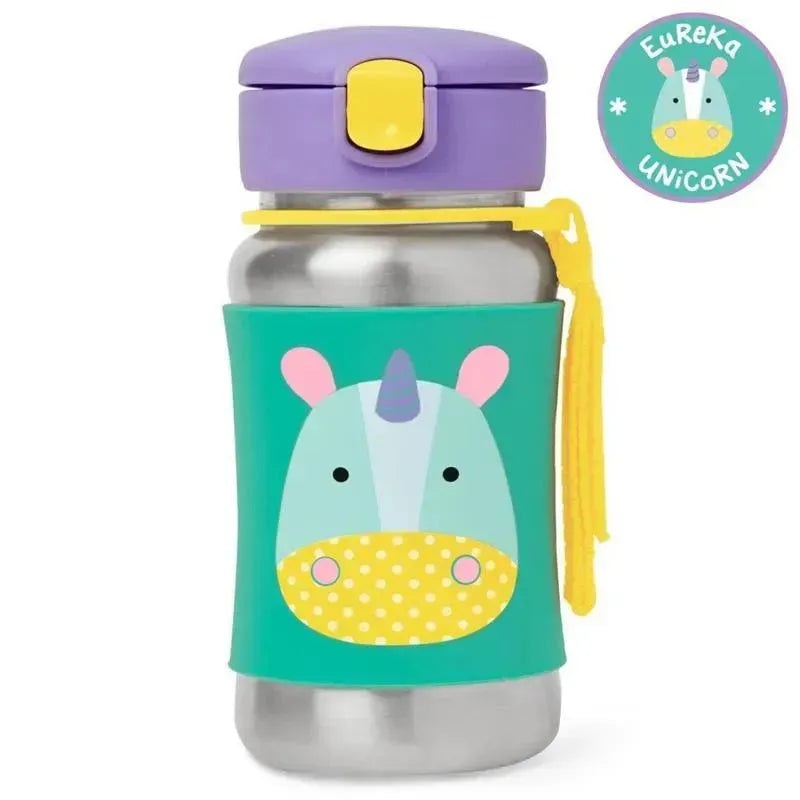Skip Hop – Zoo Stainless Steel Straw Bottle, Unicorn
