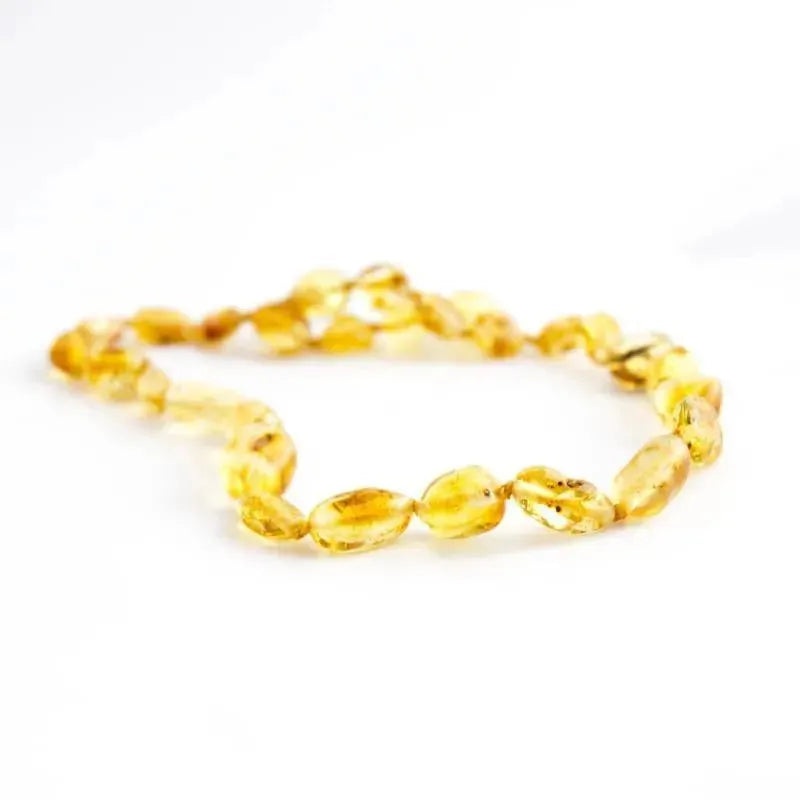 The Amber Monkey – Baltic Amber 8-9 Bracelet or Anklet, Lemon Bean