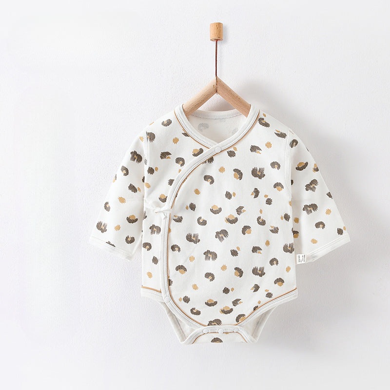 100% Cotton Long Sleeve Bodysuit – Leopard Leopard 0-3 M