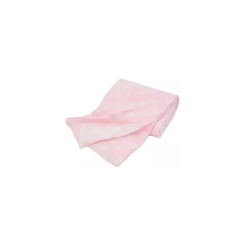 American Baby Cotton Sweater Knit Blanket, Pink Dots