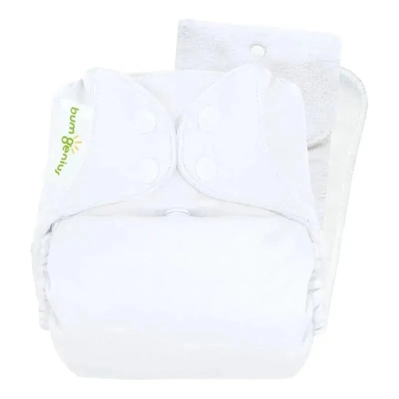 bumGenius – Original One-Size Pocket-Style Cloth Diaper 5.0, White