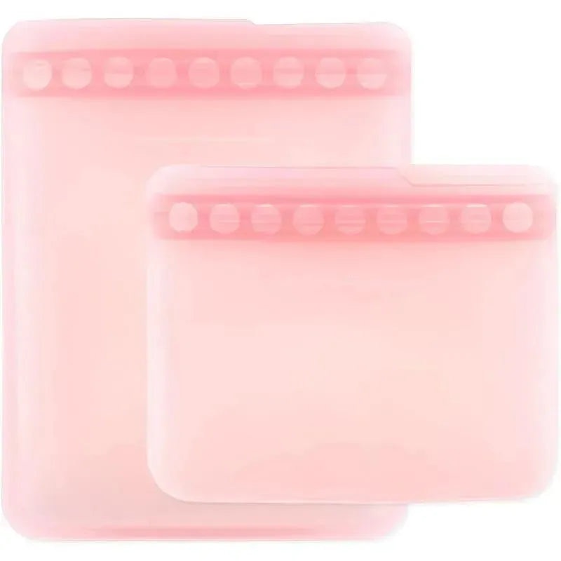 Bumkins – 2Pk Silicone Flat Reusable Bag, Pink