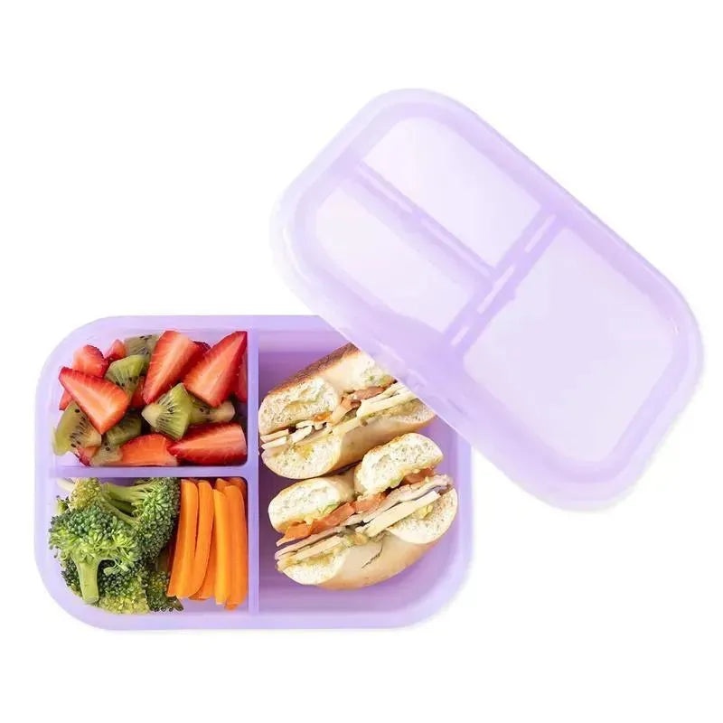 Bumkins – Bumkins Snack/Lunch Bento Box, 3 Compartment Container, Purple Jelly