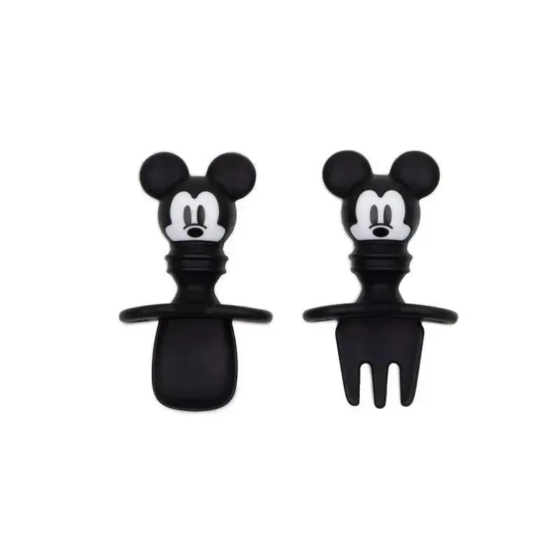 Bumkins Disney Mickey Mouse Silicone Toddler Chewtensils in Black