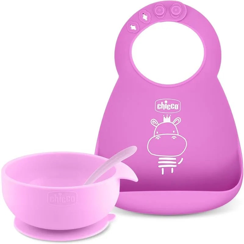 Chicco – Easy Start Silicone Feeding Gift Set 6M+ | Pink