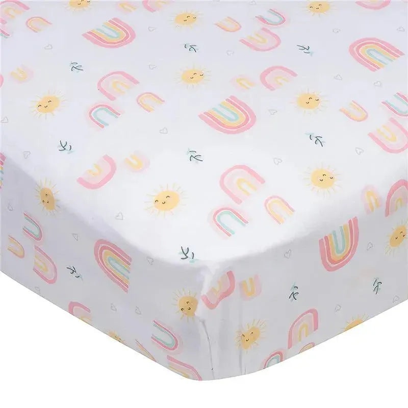 Gerber Bedding – 1Pk Fitted Baby Crib Sheet – Girl Rainbows